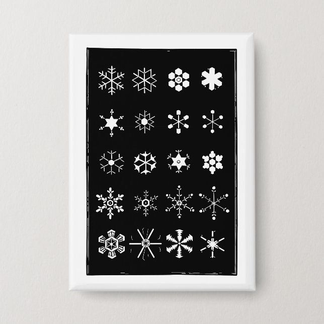 Badge Bouton flocons de neige (Recto)