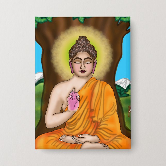 Badge Bouton Gautam Bouddha (Recto)