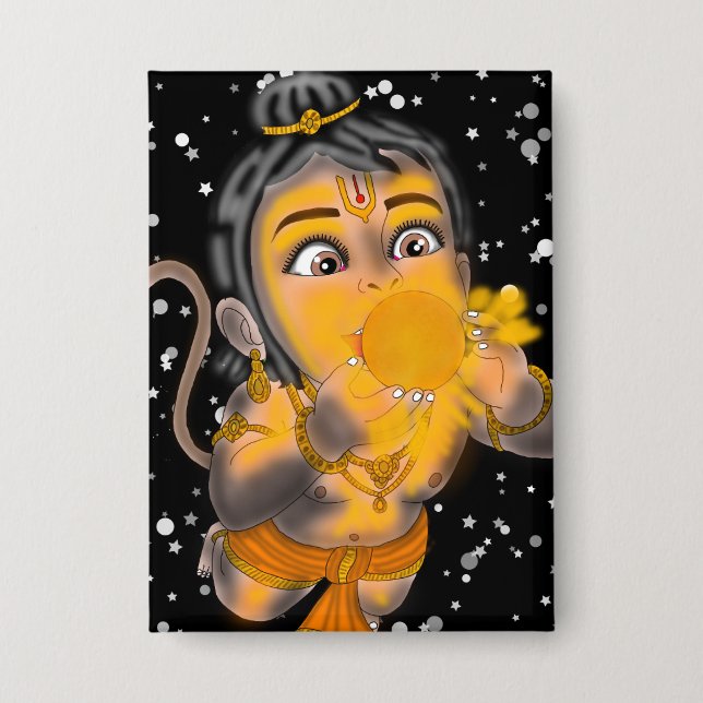 Badge Bouton Hanuman enfant (Recto)