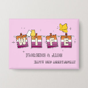 Badge Bouton Joyeux Anniversaire Drapeau Lesbien Coucher