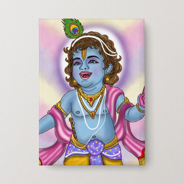 Badge bouton Lord Krishna (Recto)