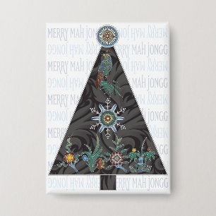 Badge Bouton Mah Jongg Christmas Tree