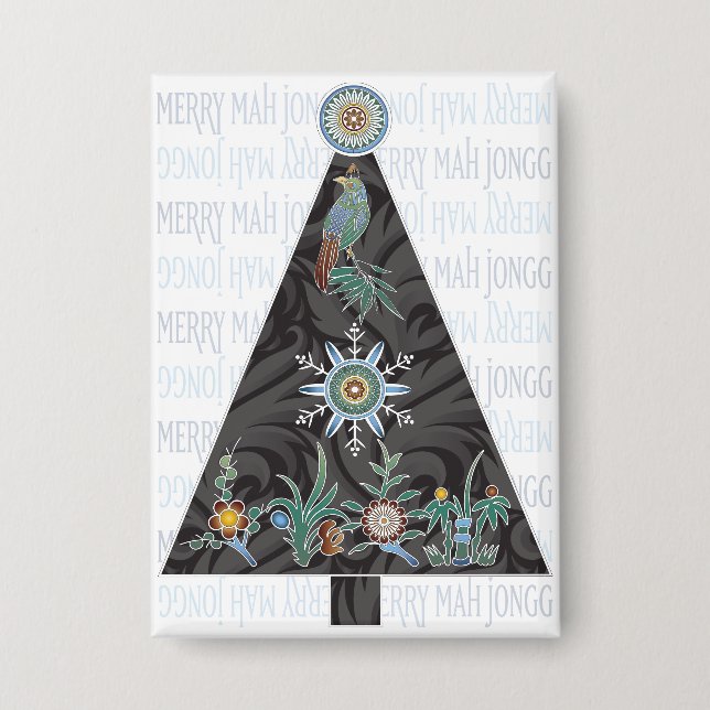 Badge Bouton Mah Jongg Christmas Tree (Recto)