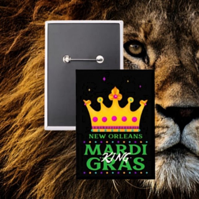 Badge Bouton Nouveau Orléans Mardi Gras King (Créateur téléchargé)