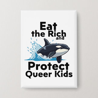 Badge Bouton Orques et enfants queer