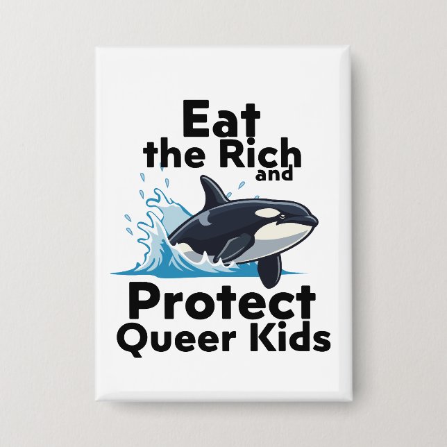 Badge Bouton Orques et enfants queer (Recto)