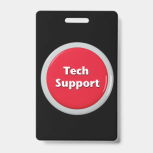 Badge Bouton Panique rouge du support technique