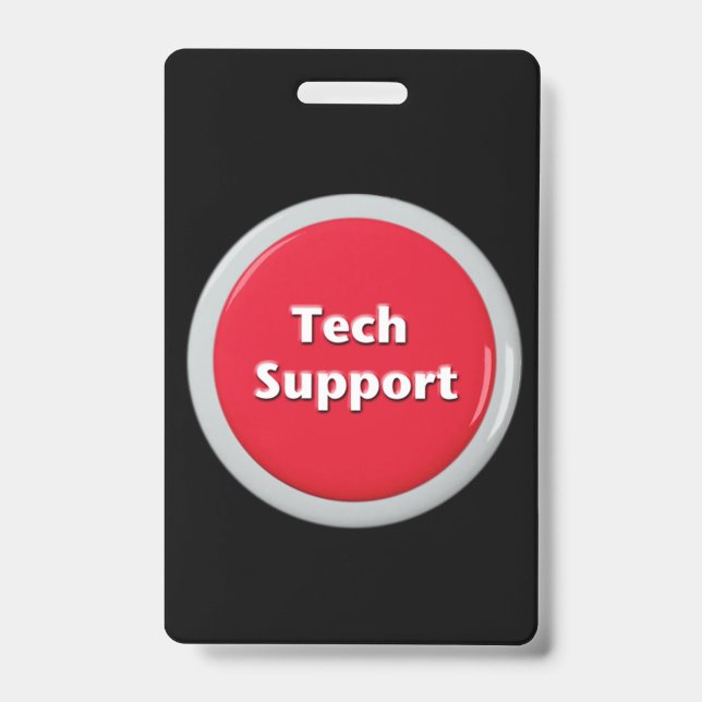 Badge Bouton Panique rouge du support technique (Avant)