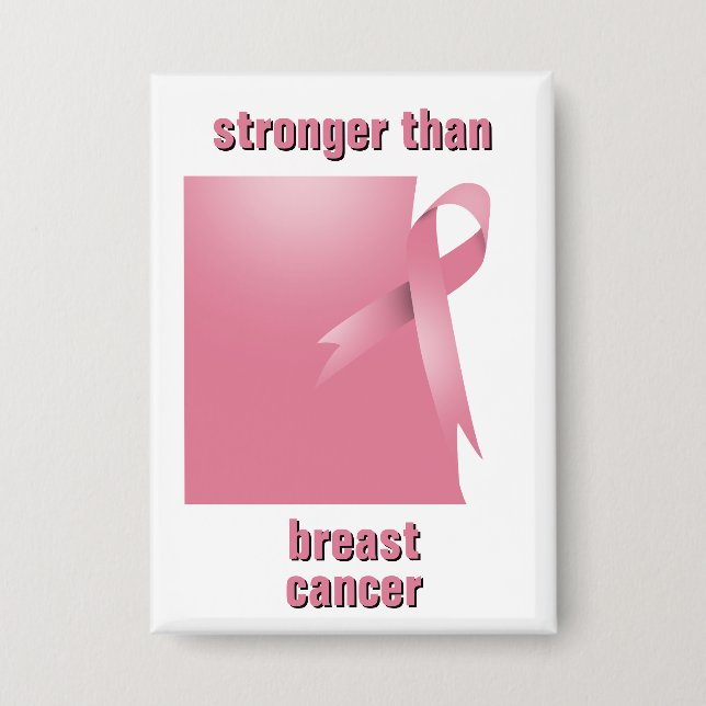 Badge Bouton Plus Fort Que Le Cancer Du Sein (Recto)