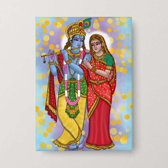 Badge Bouton Radha Krishna (Recto)