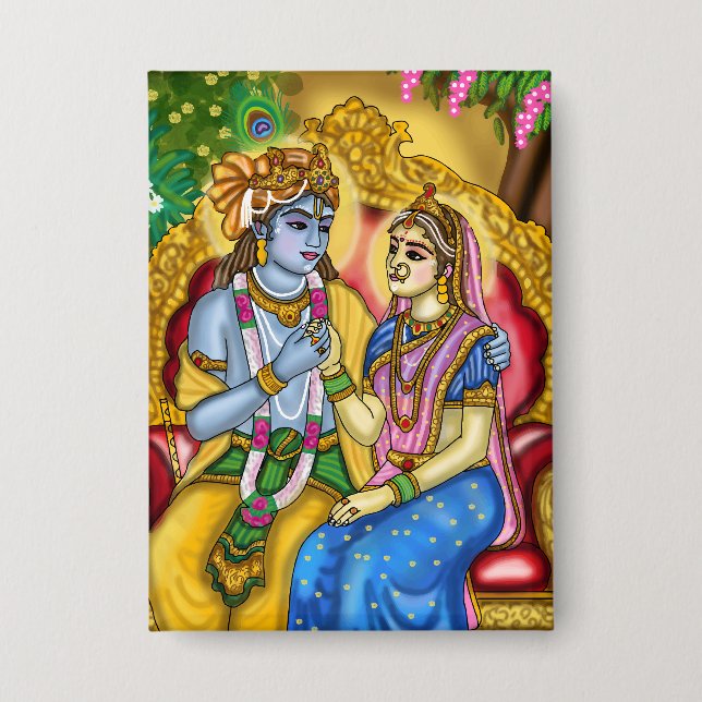 Badge Bouton Radha Krishna (Recto)