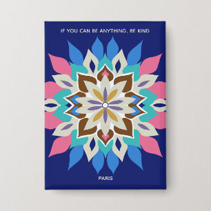Badge Bouton Rectangle Blue Bayou