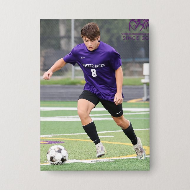 Badge Bouton Rectangle de football pour garçons CEC (Recto)