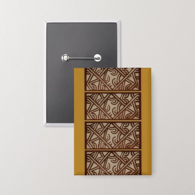 Badge Bouton rectangulaire avec motif doré (Recto/Verso)