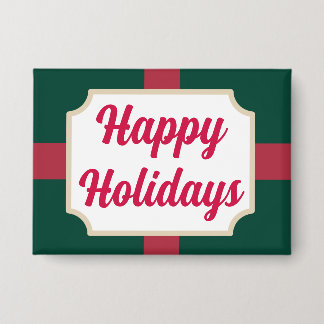 Badge Bouton Retro Happy Holidays