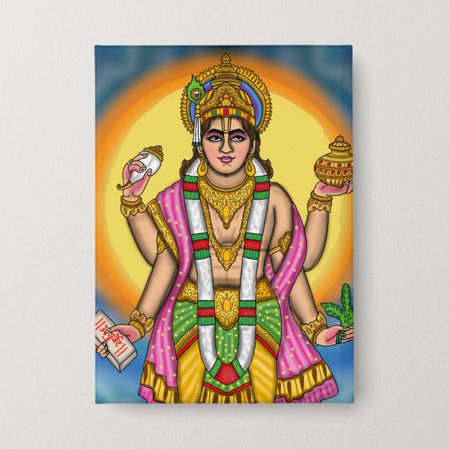 Badge Bouton Seigneur Dhanvantari (Recto)
