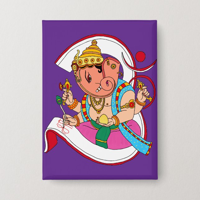Badge Bouton Seigneur Ganesha (Recto)