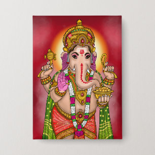 Badge Bouton Seigneur Ganesha