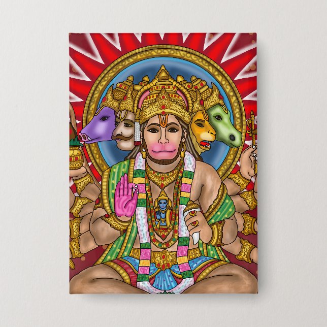 Badge Bouton Seigneur Hanuman (Recto)