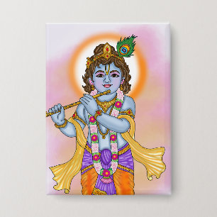 Badge Bouton Seigneur Krishna