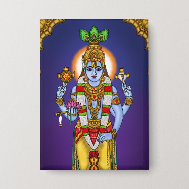 Badge Bouton Seigneur Vishnu (Recto)