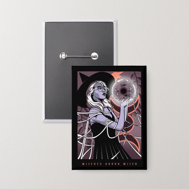Badge Bouton Sorcière - Mystic Witchy (Recto/Verso)