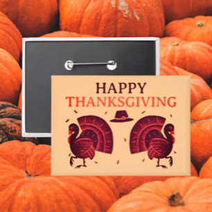 Badge Bouton Turquie bon thanksgiving