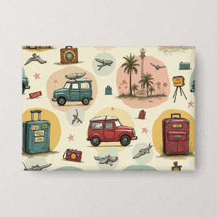 Badge Boutons Motif Vintage voyage