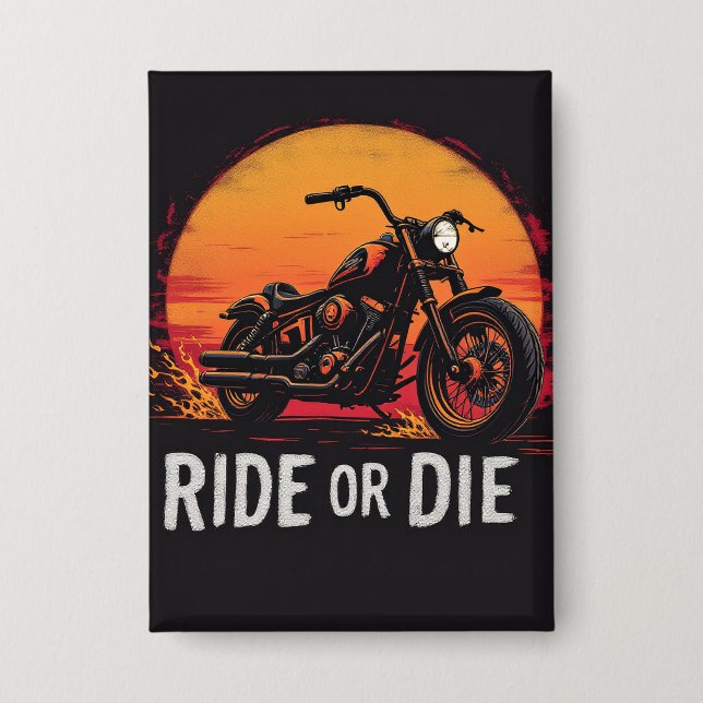Badge Brite-T Motorcycle Ride or Die 0019613 (Recto)