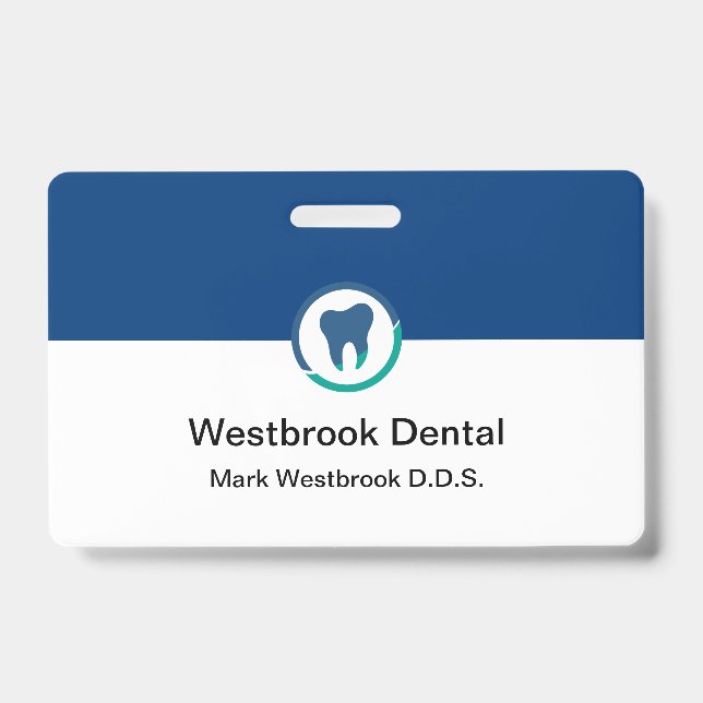 Badge Bureau des dentistes Modernité Nom du personnel In (Face)