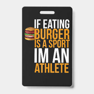 Badge Burger Hamburger BBQ Humour Funny Pun Idée cadeau