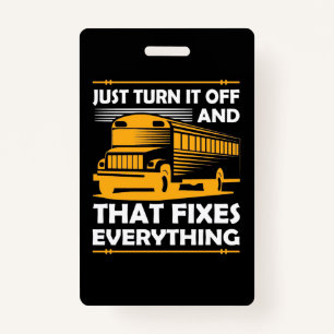 Badge Bus Driver Ne Fait Que L'Éteindre