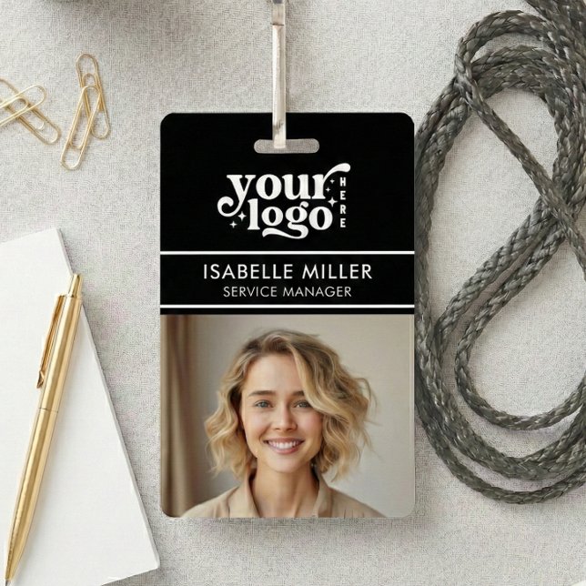 Badge Business ID Card QR Modern Large Photo Employee (Business ID Card QR Modern Large Photo Employee Badge)