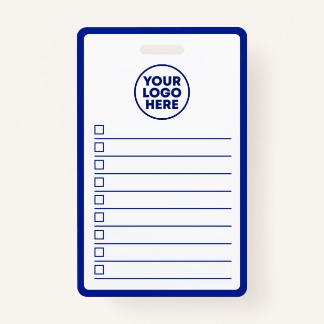 Badge Business Logo Navy Blue Whiteboard To Do List (Devant)