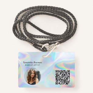 Badge Business QR Code Holographic Maquillage Artiste Pe