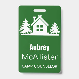 Badge Cabane Rustique & Arbres   Conseiller de Camp