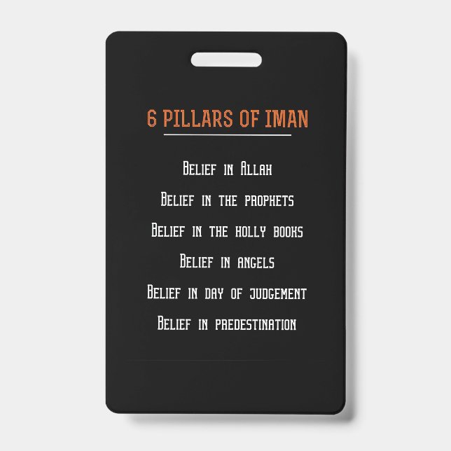 Badge Cadeau Anniversaire 6 Pilars D'Iman (Avant)