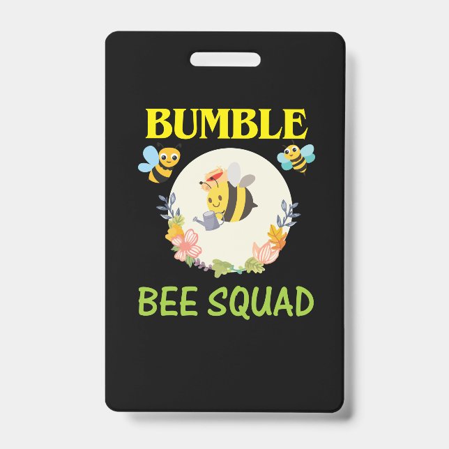 Badge Cadeau apiculteur | Bumble Bee Squad (Avant)