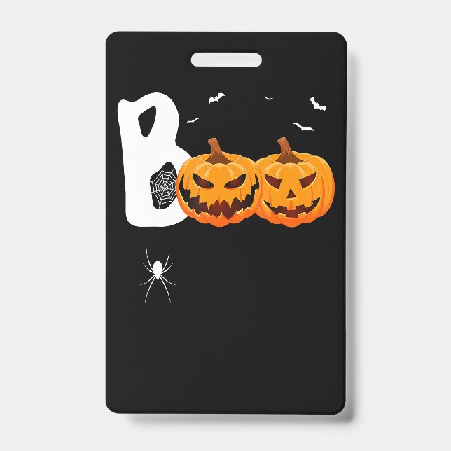 Badge Cadeau Araignée | Citrouilles d'Halloween Araignée (Avant)