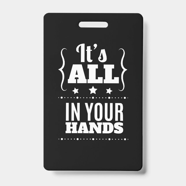 Badge Cadeau d'anniversaire c'est entièrement votre main (Avant)