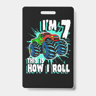 Badge Cadeau d'anniversaire de 7 ans pour Monster Truck