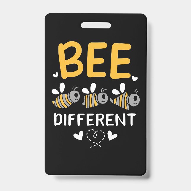 Badge Cadeau d'apiculteur | Abeille Différente (Avant)