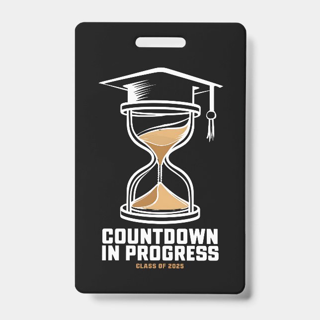 Badge Cadeau de compte à rebours jusqu'à la remise des d (Avant)