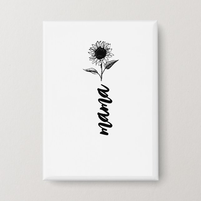 Badge Cadeau de fleur de maman (Recto)