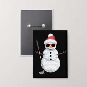 Badge Cadeau de golfeur de Noël boule de golf bonhomme d