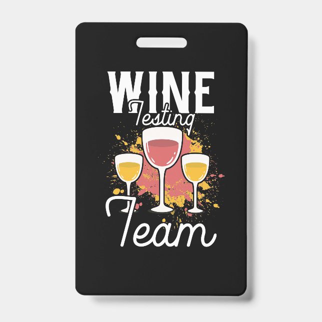 Badge Cadeau de Noël | Équipe de test de vin (Avant)