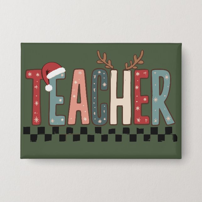 Badge Cadeau de Noël pour les enseignants Fête d'hiver (Recto)
