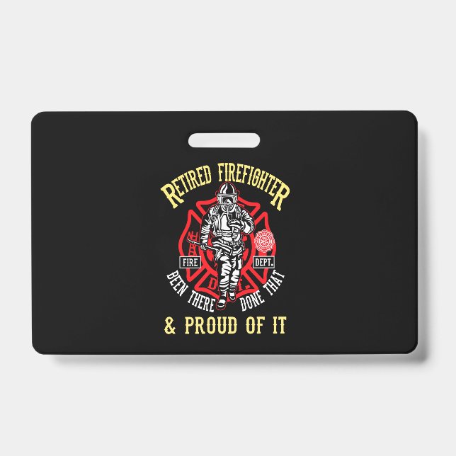 Badge Cadeau de sapeur-pompier | Sapeur-pompier à la ret (Avant)