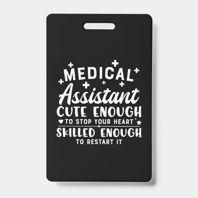 Badge Cadeau d'infirmière Assistante médicale Assez mign (Avant)