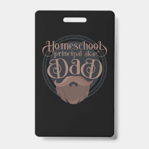 Badge Cadeau drôle pour papa d'école à la maison Princip